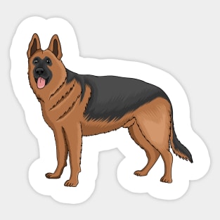 German shepherd dog cartoon illustration Sticker